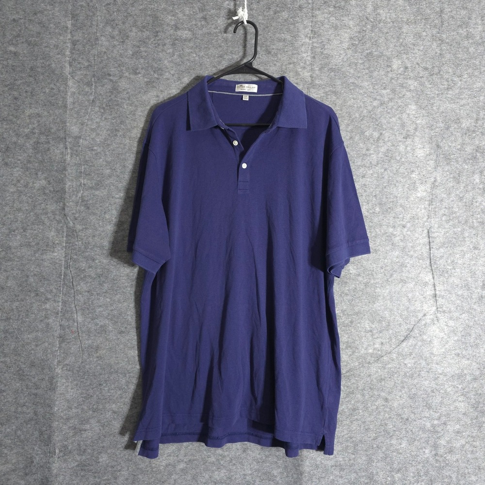 Peter Millar Polo Shirt Mens XXL Purple Crown Soft Pima Cotton Silk Blend Casual